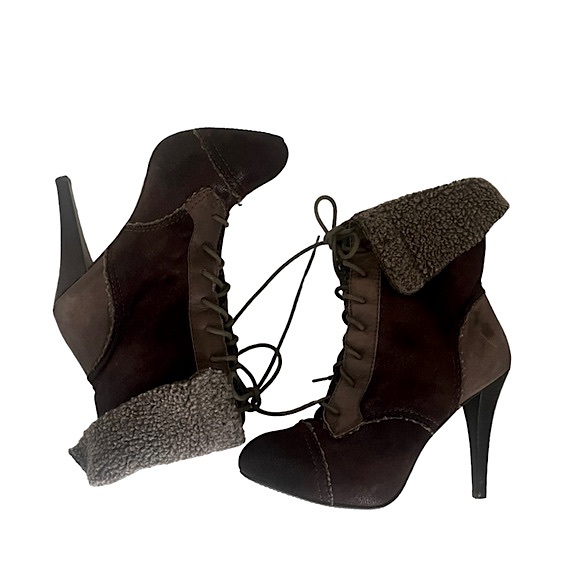 Max Studio Shearling Lace up Boots - Picture 7 of 15